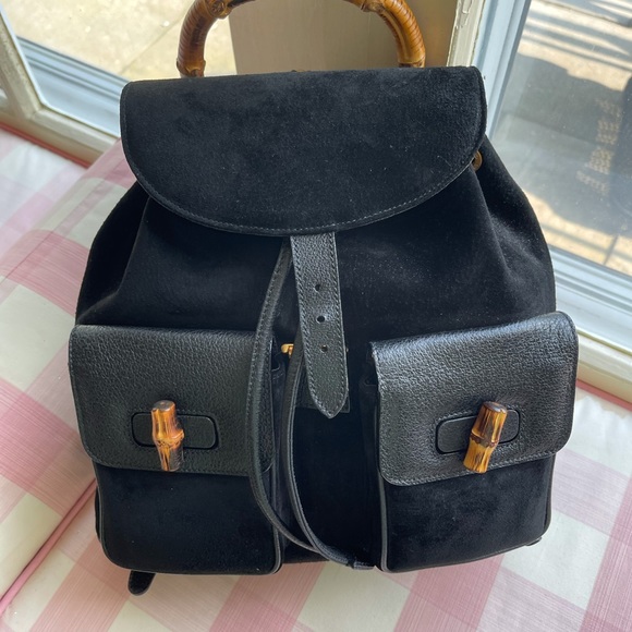 Never worn vintage Gucci suede backpack